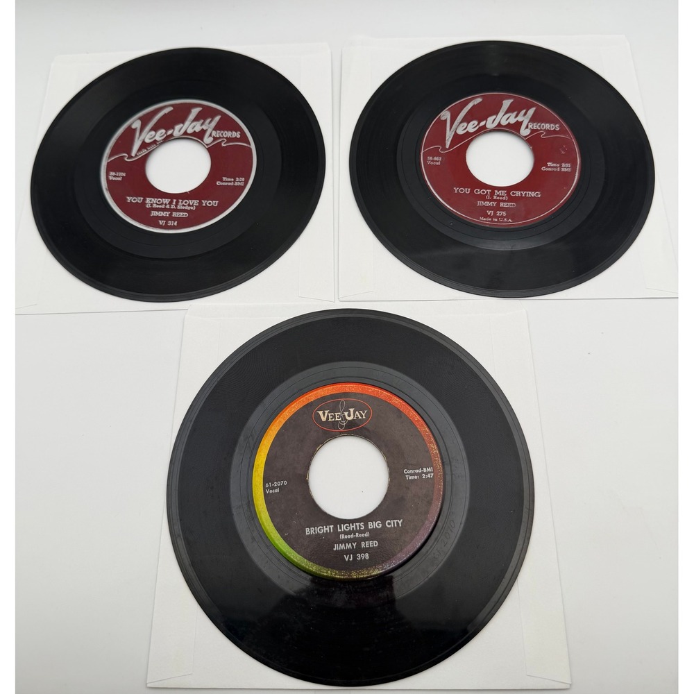 Jimmy Reed Vee-Jay Records 45 RPM Lot Bright Lights Big‎ City 398 275 314 Blues